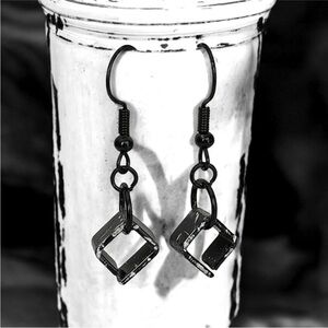 5 For $25💫Black Aluminum Biker Cube Dangles